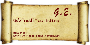 Göndöcs Edina névjegykártya